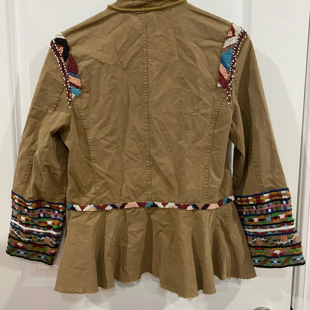 Brown embroidered jacket - Picture 4 of 6